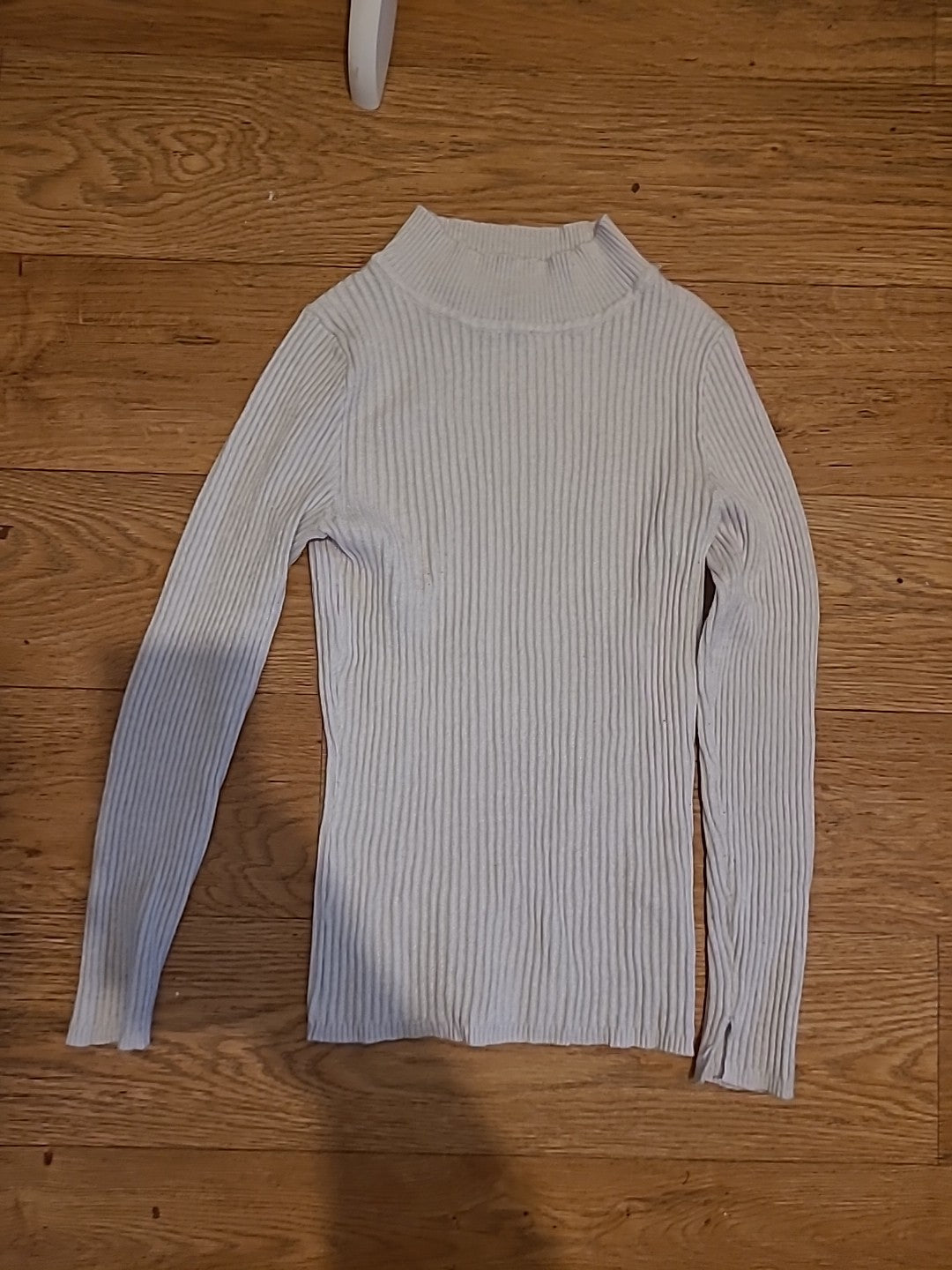 Ladies Primark Size 4-6 White Ribbed Jumper