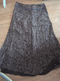 Fat Face 12 Brown Toned Long Length Flared Skirt