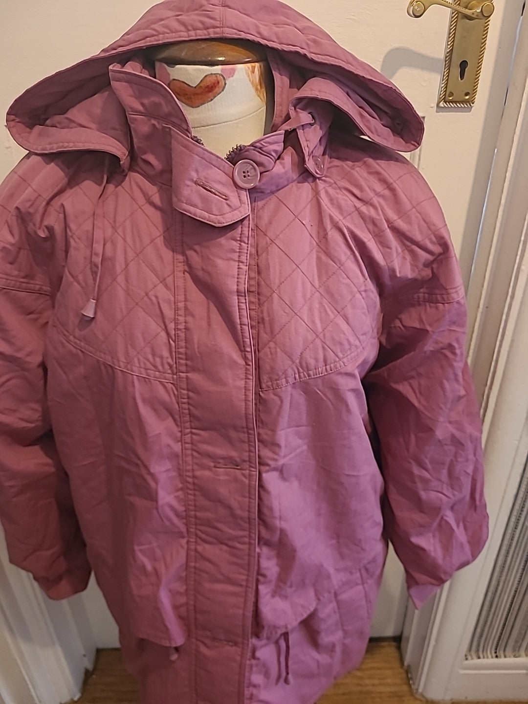 Ladies Casual Style Size 14-16 Pink Lined Zip Through Coat