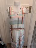 Next 12 White With Check Pattern Sleeveless Long Length Dress