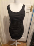 Ladies H&M Size M Black Sleeveless Ruched Pencil Dress