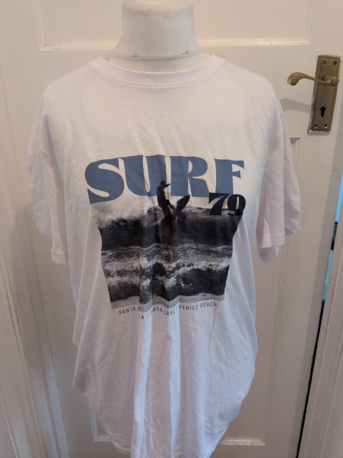 Brand New Pep&Co 2XL White Printed Surf Short Sleeve T-shirt