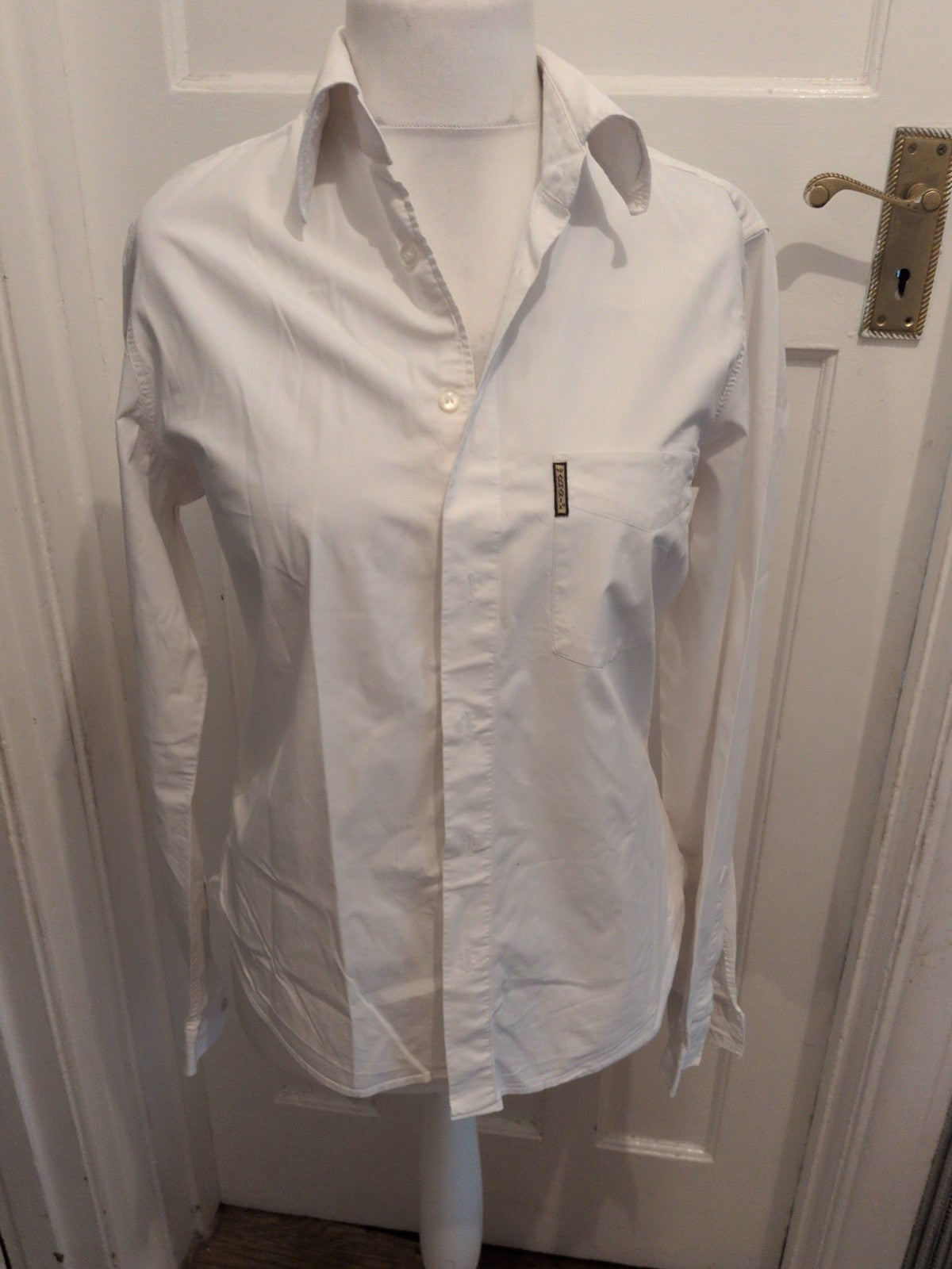 Aj Armani Jeans Large White Long Sleeve Shirt(Couple Small Marks)