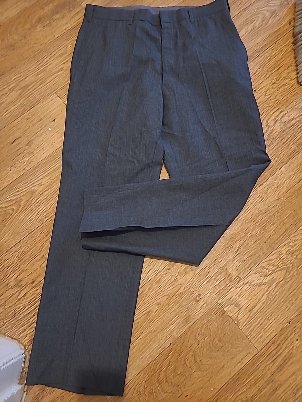 Mens AK Lee Size 34" Tailored Fit Trousers Grey