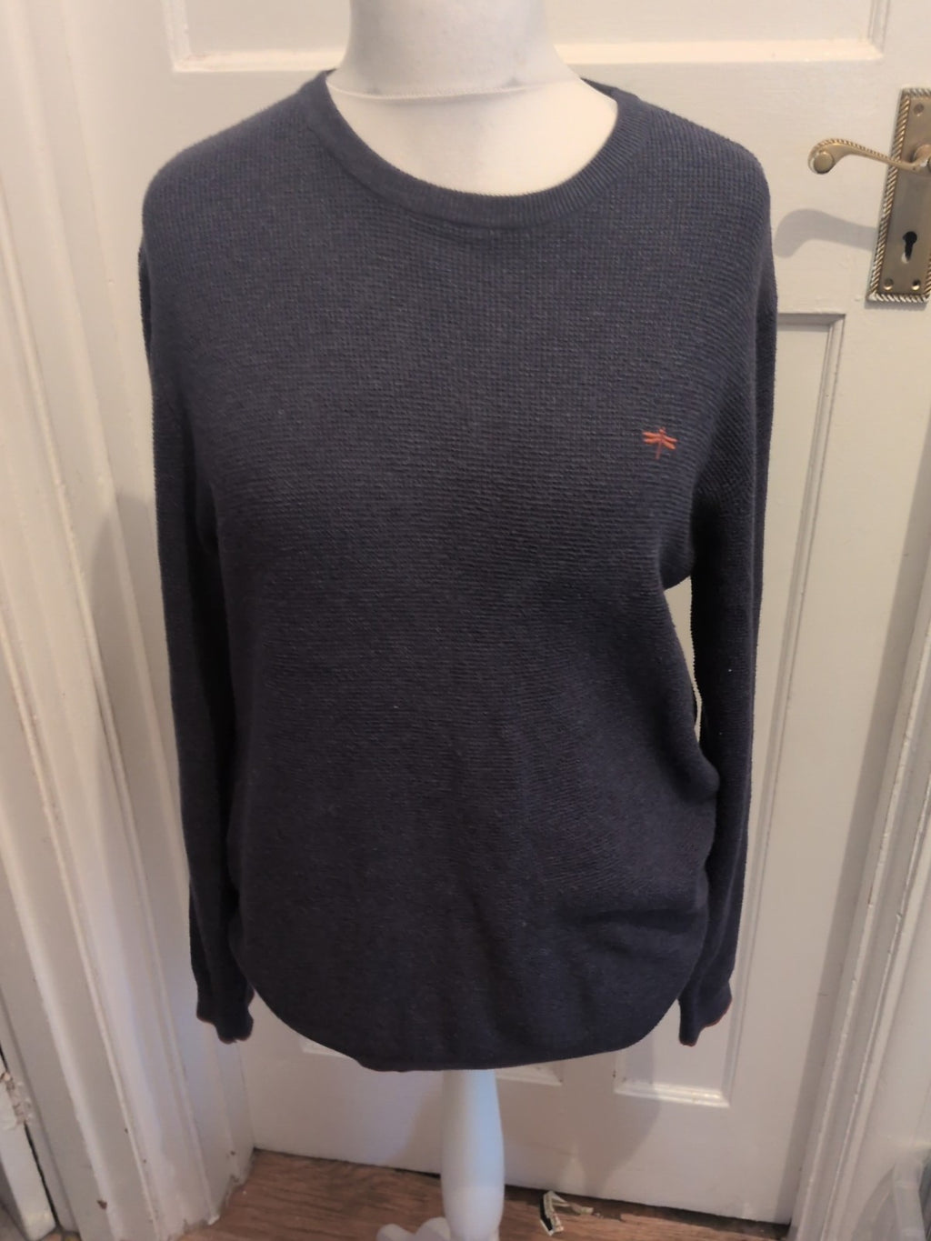 Easy Medium Navy With Orange Palm Tree Pullover Jumper