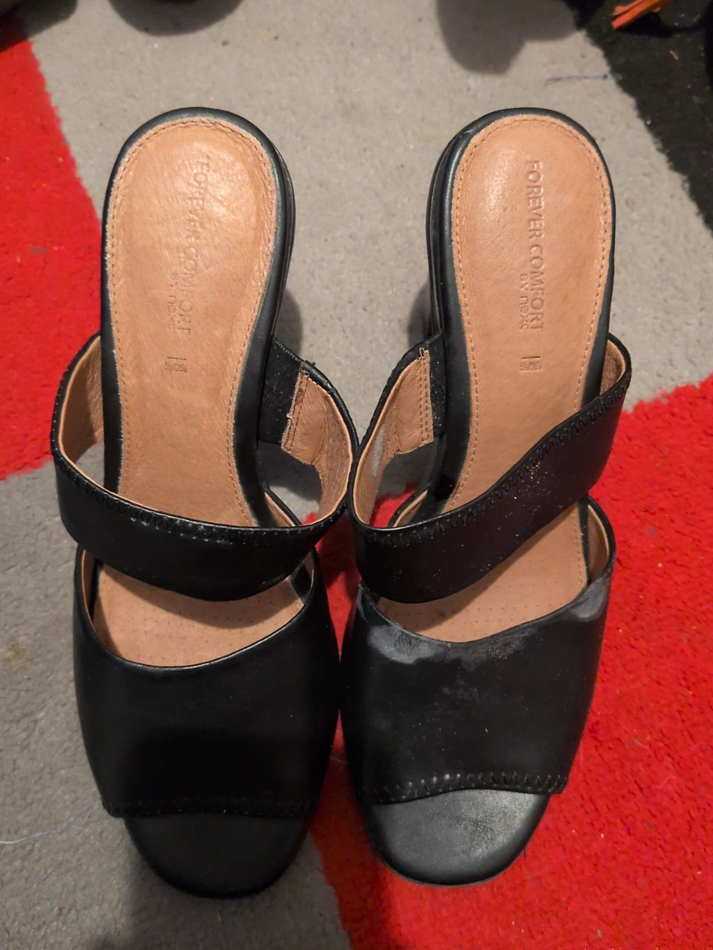 Next 5.5uk Black Open Toe Mid Heels