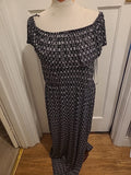 Ladies Tu Size 14 Black/White Diamond Long Length Dress