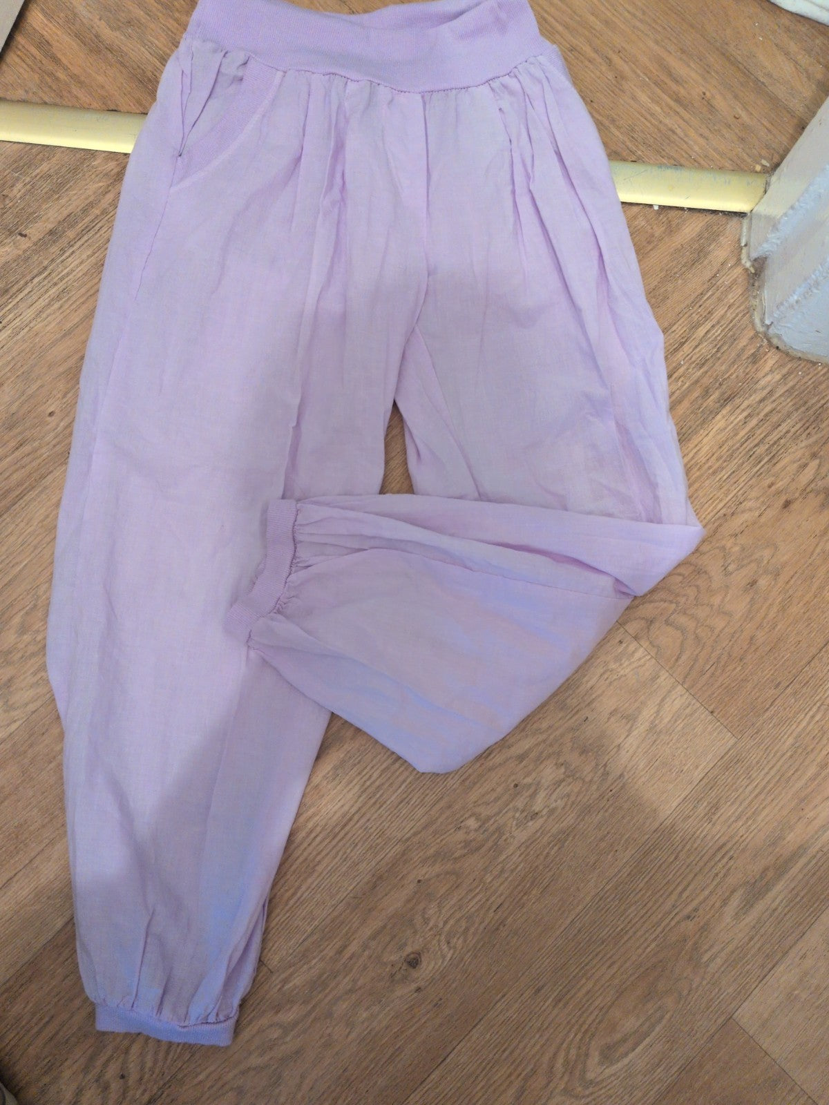 Small Purple Elasticated Cotton Trousers