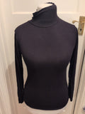 Medium Ladies Black High Neck Long Sleeve T-shirt
