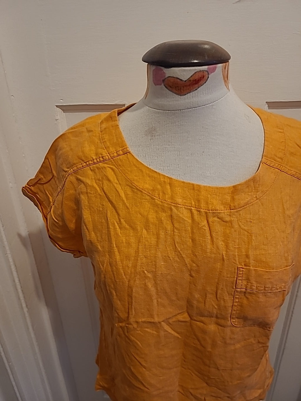 Ladies Marks And Spencer Size 8 Orange Short Sleeved Tshirt