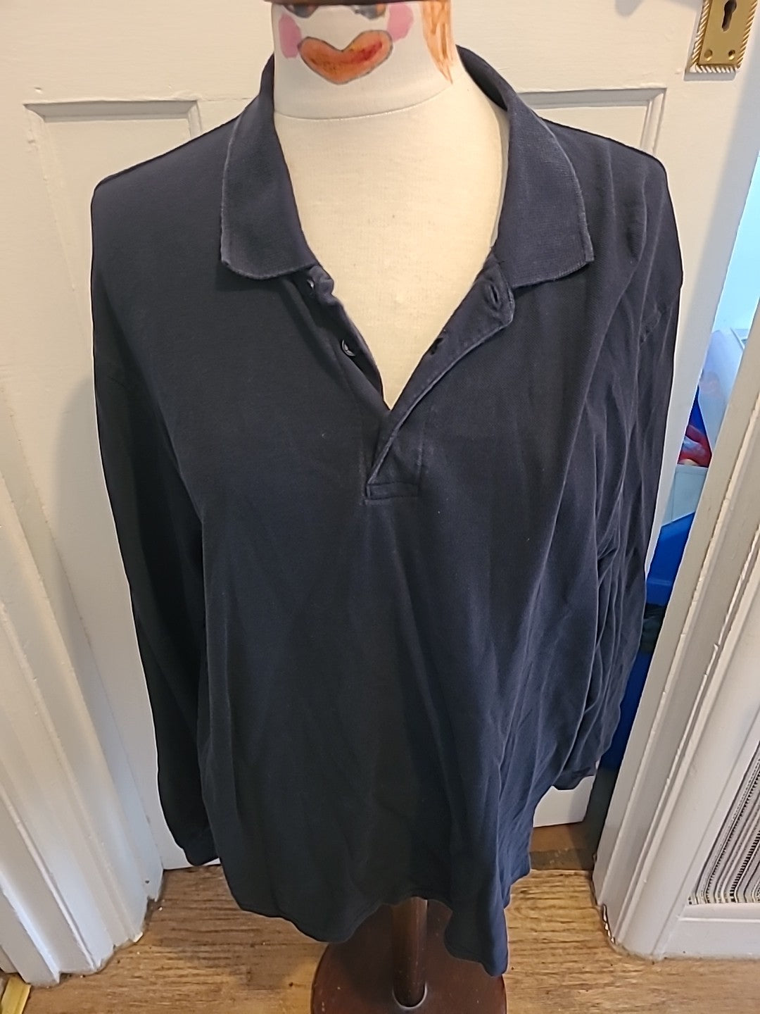 Mens Bc Collection Size Xl Navy Long Sleeved Polo Shirt