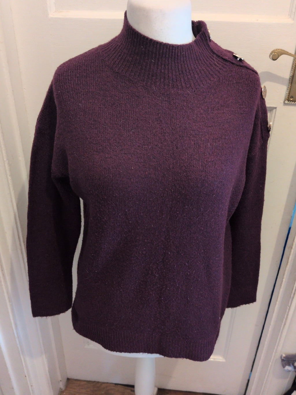 Ladies Dorothy Perkins 10 Dark Purple Pullover Jumper