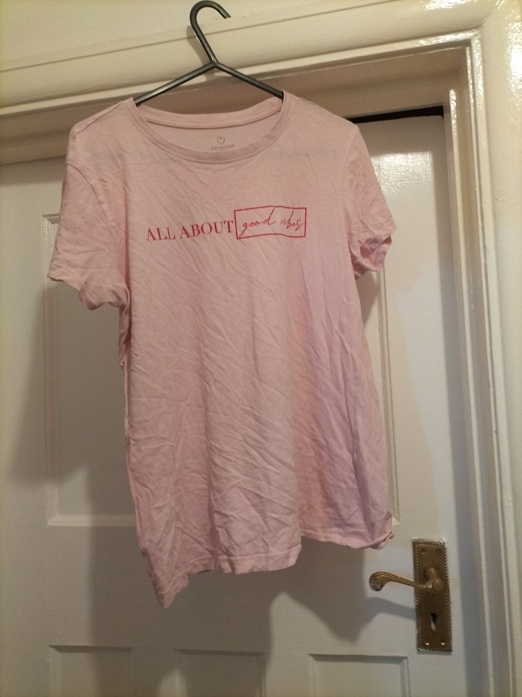Ladies Primark 6-8 Pink Short Sleeved Tshirt