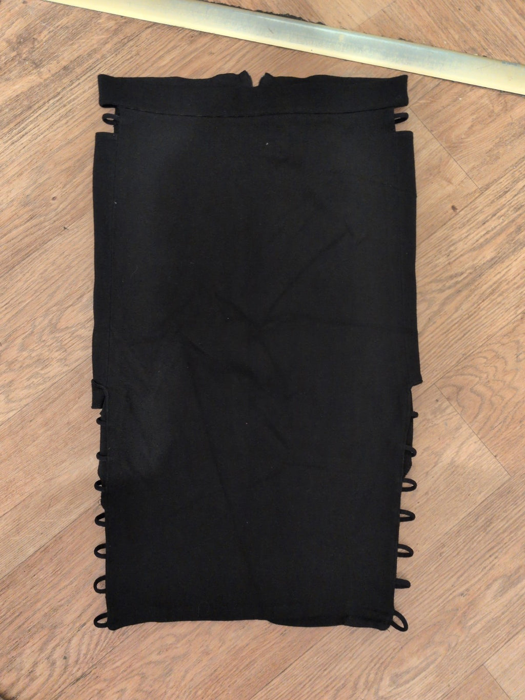 River Island 12 Black Straight Midi Skirt With Pattern Side