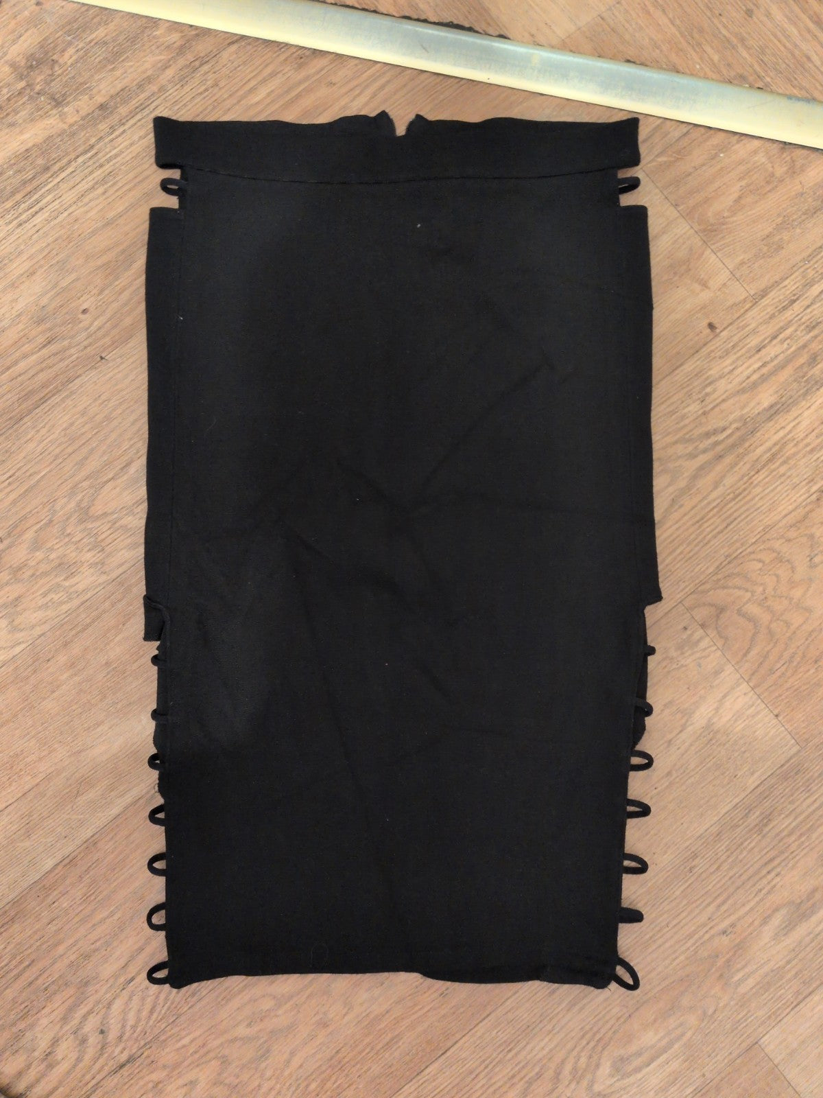 River Island 12 Black Straight Midi Skirt With Pattern Side