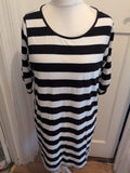 Ladies Limited Collection 12-14 Black And White Stripe Short Sleeve T-shirt...