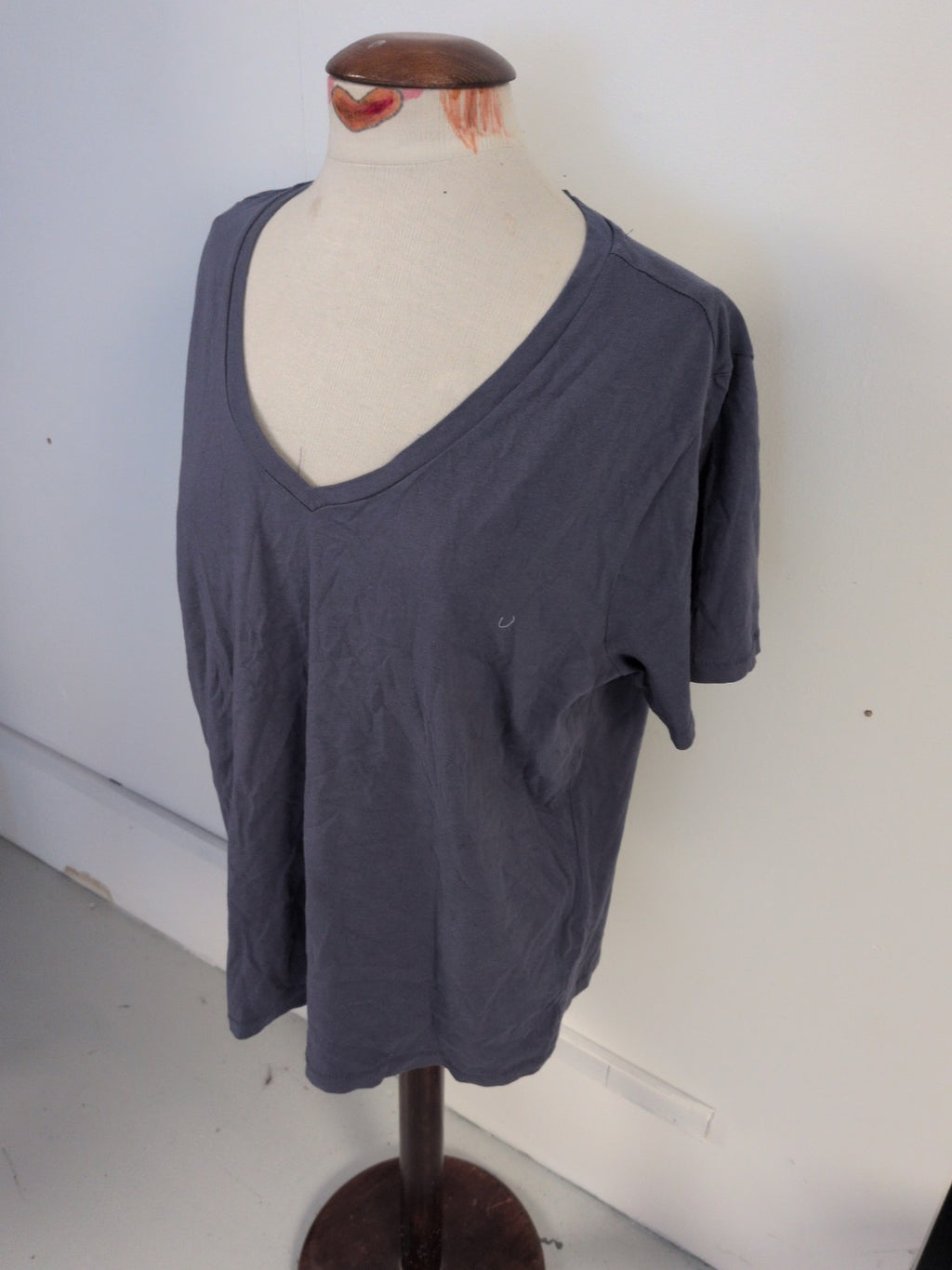 Primark XL 18-20 Navy Grey Short Sleeve T-shirt