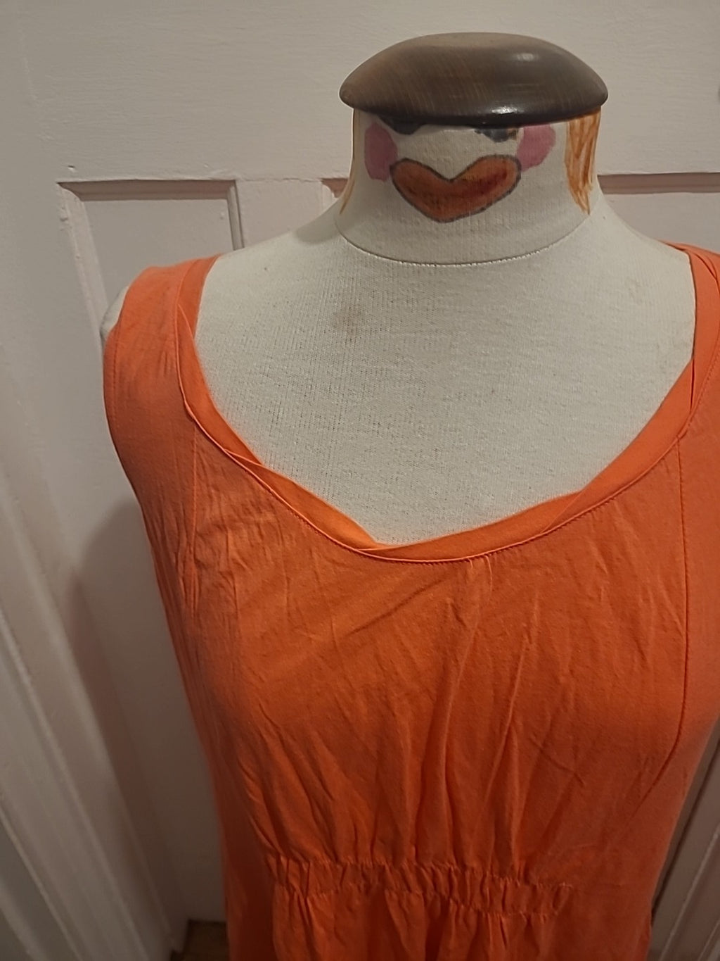 Ladies Lands End Size Medium Peach Sleeveless Dress