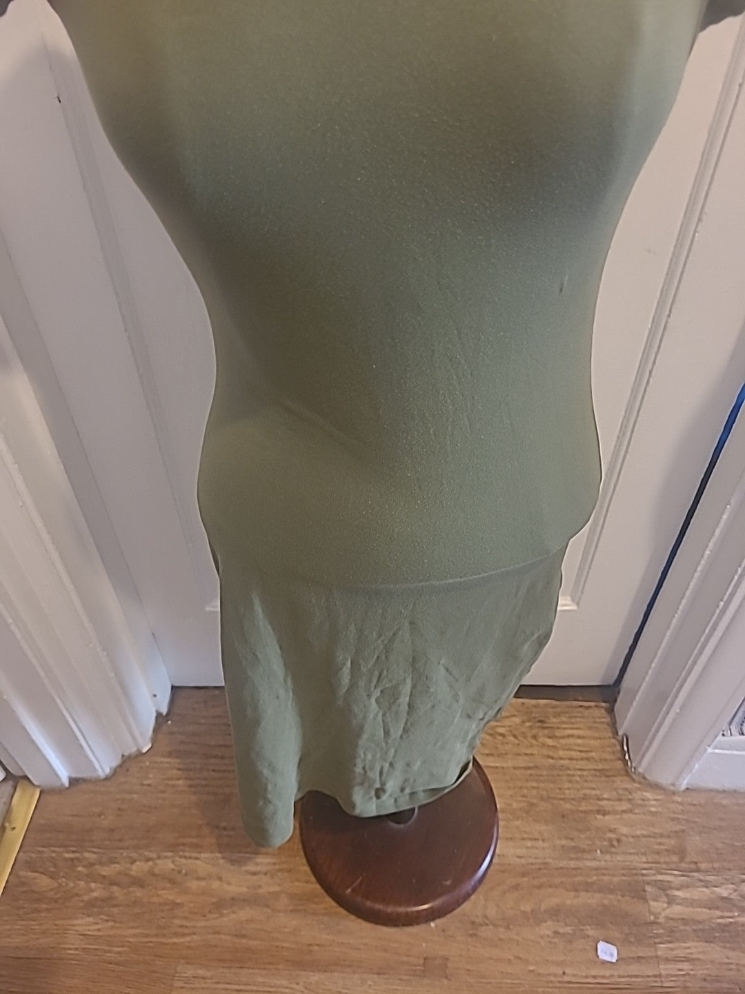 Ladies Primark Size 10 Green Short Sleeved Straight Dress
