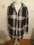 Ladies Pep&Co Size Medium Black And White Hooded Cardigan