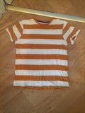 George 10-11 Years Brown And White Stripe Short Sleeve T-shirt