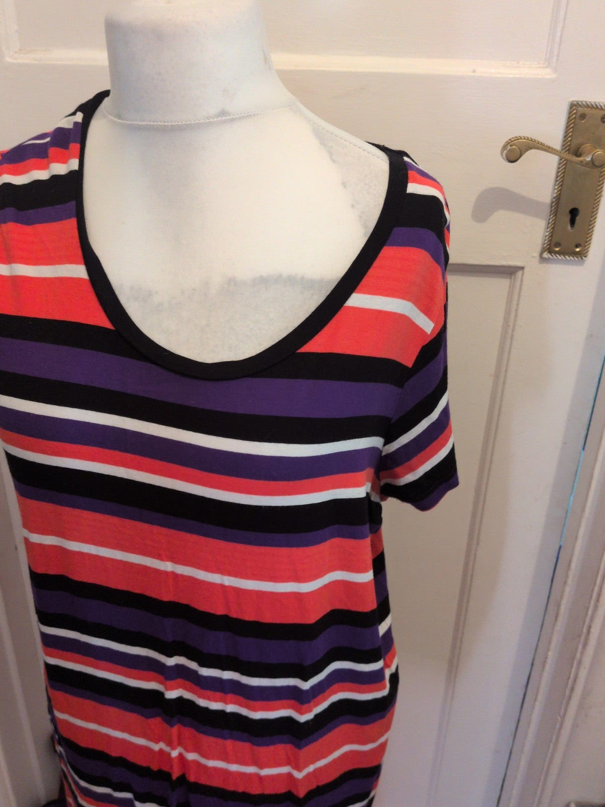 Marks And Spencer 20 Multi Stripe Short Sleeve T-shirt