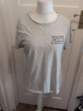 Primark Large Grey Mon Cheri Short Sleeve T-shirt