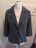 Kim&Co Medium Blue Fleck Buttoned V Neck Collared Blouse