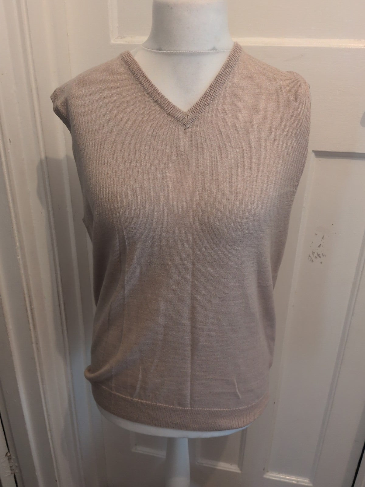 Double Two Medium Beige Sleeveless Jumper