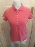 Ladies Izod Size Large Pink Short Sleeve Polo
