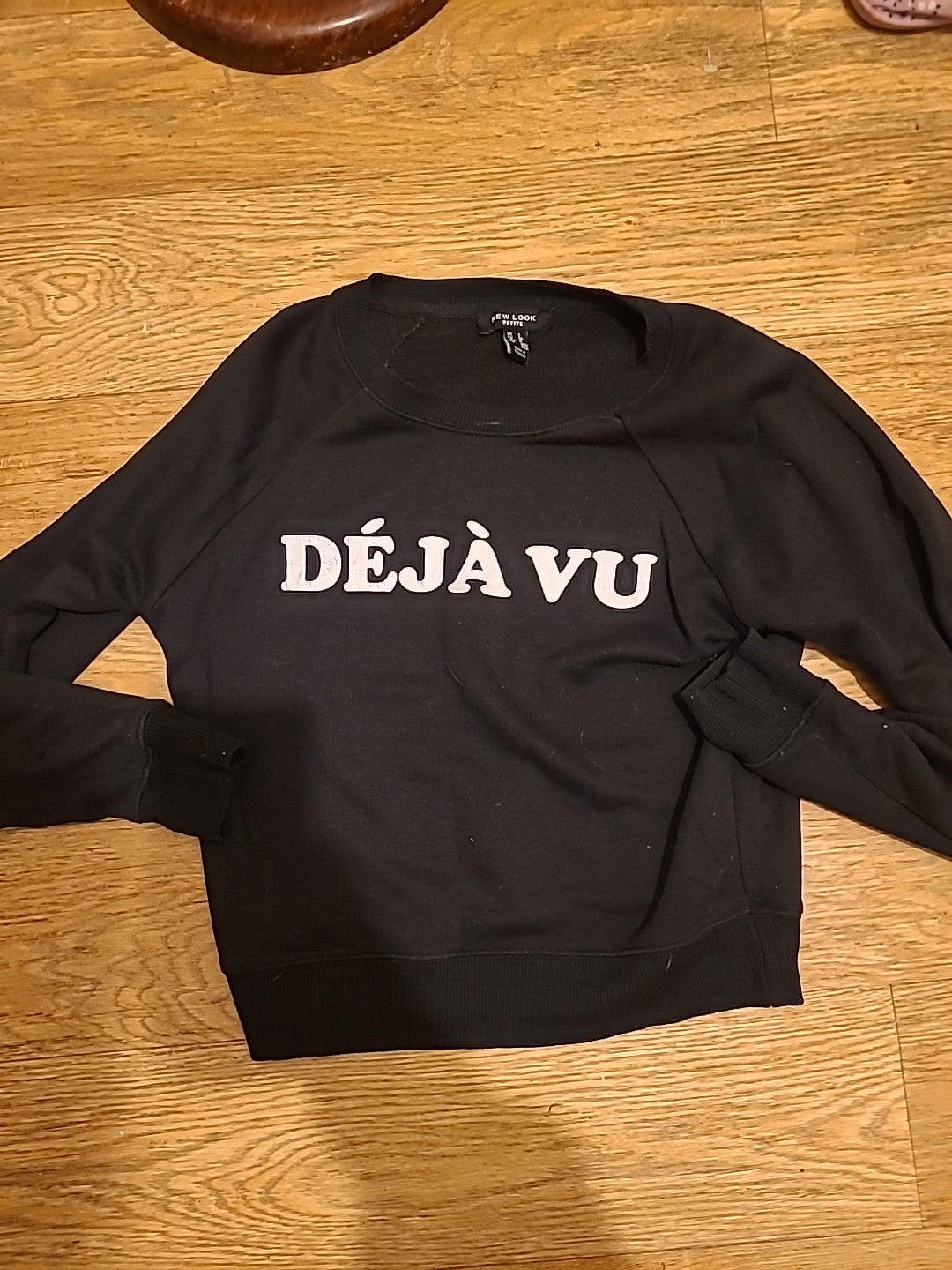 Ladies New Look Petite Size 8 Black "Dejavu" Jumper