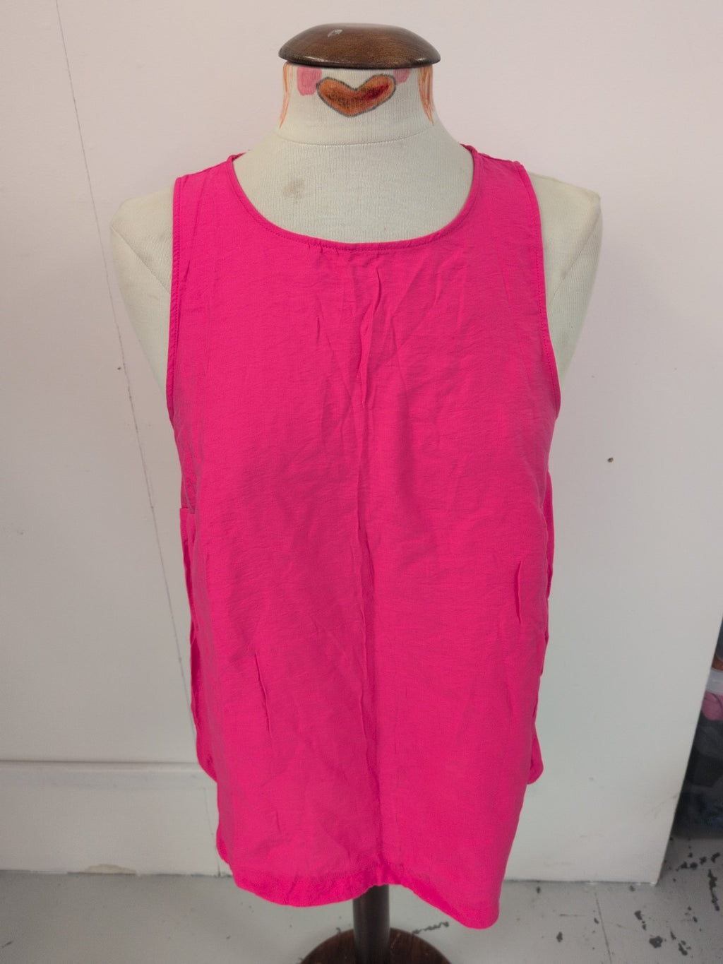 Primark 14 Bright Pink Sleeveless Blouse