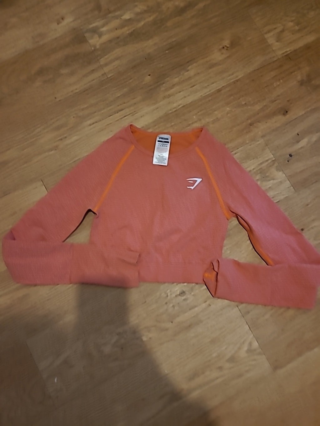 Ladies Gymshark Size XS Peach Long Sleeved Sportswear