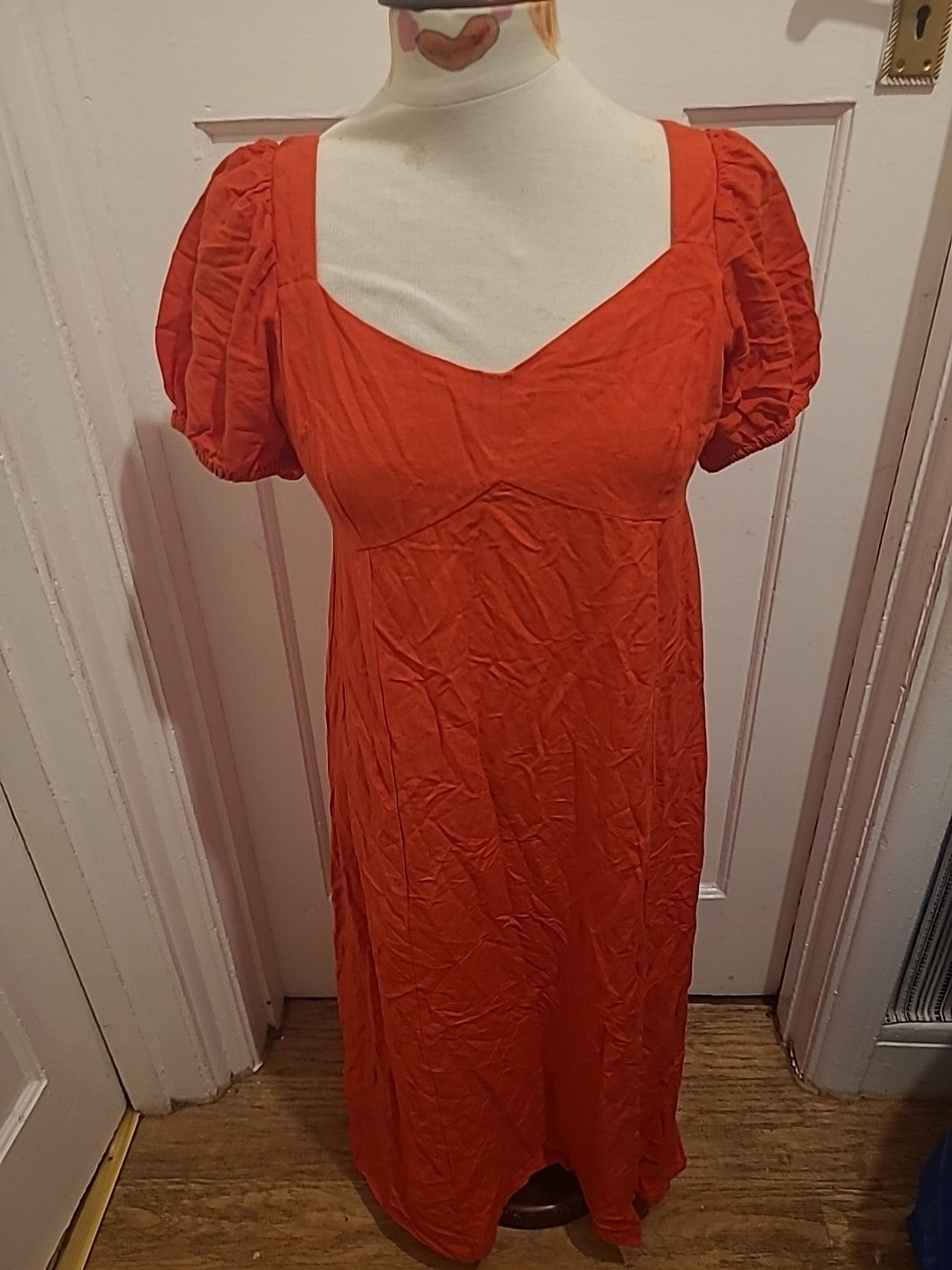 Brand New Ladies Primark Size 12 Red Sleeveless Dress Rrp £18.00
