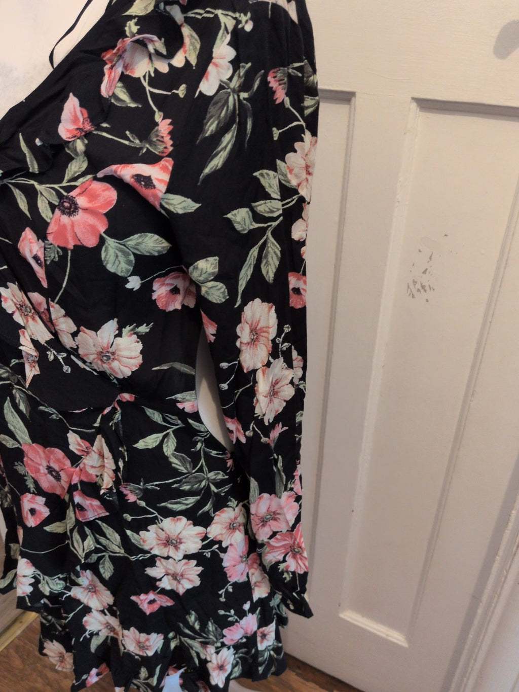 Apricot 12 Black Floral Long Sleeve Dress