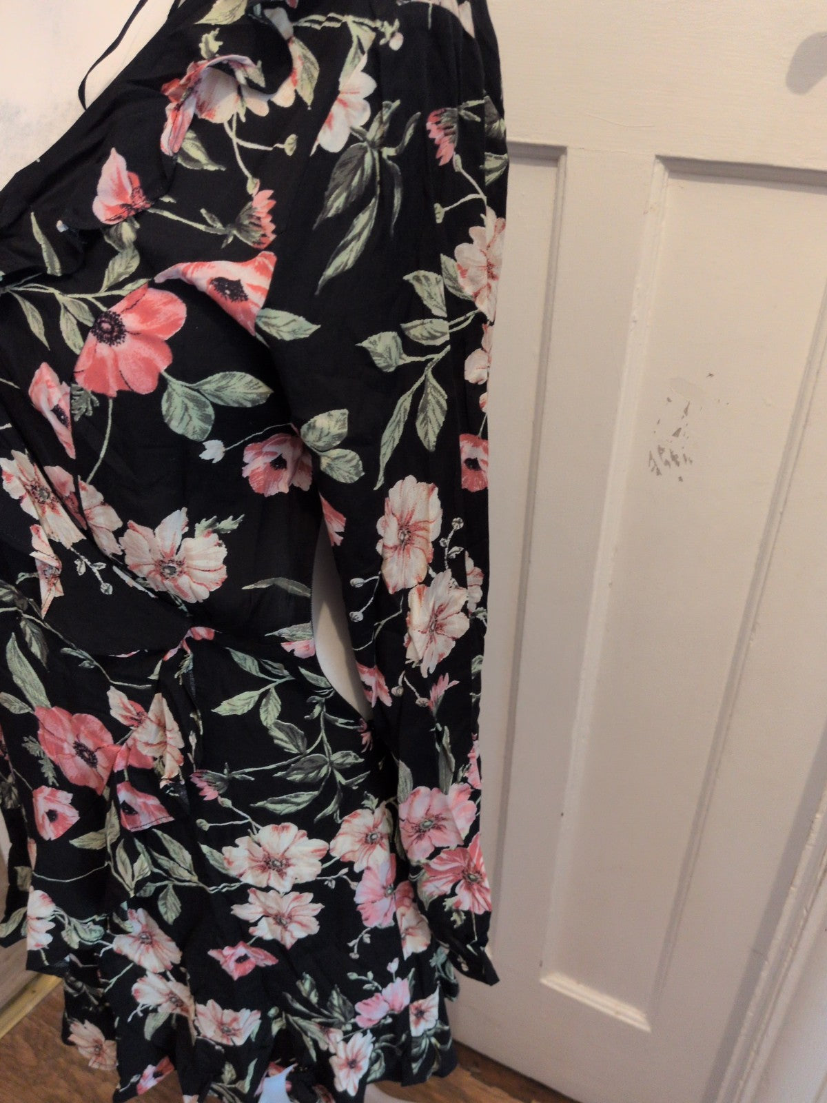 Apricot 12 Black Floral Long Sleeve Dress