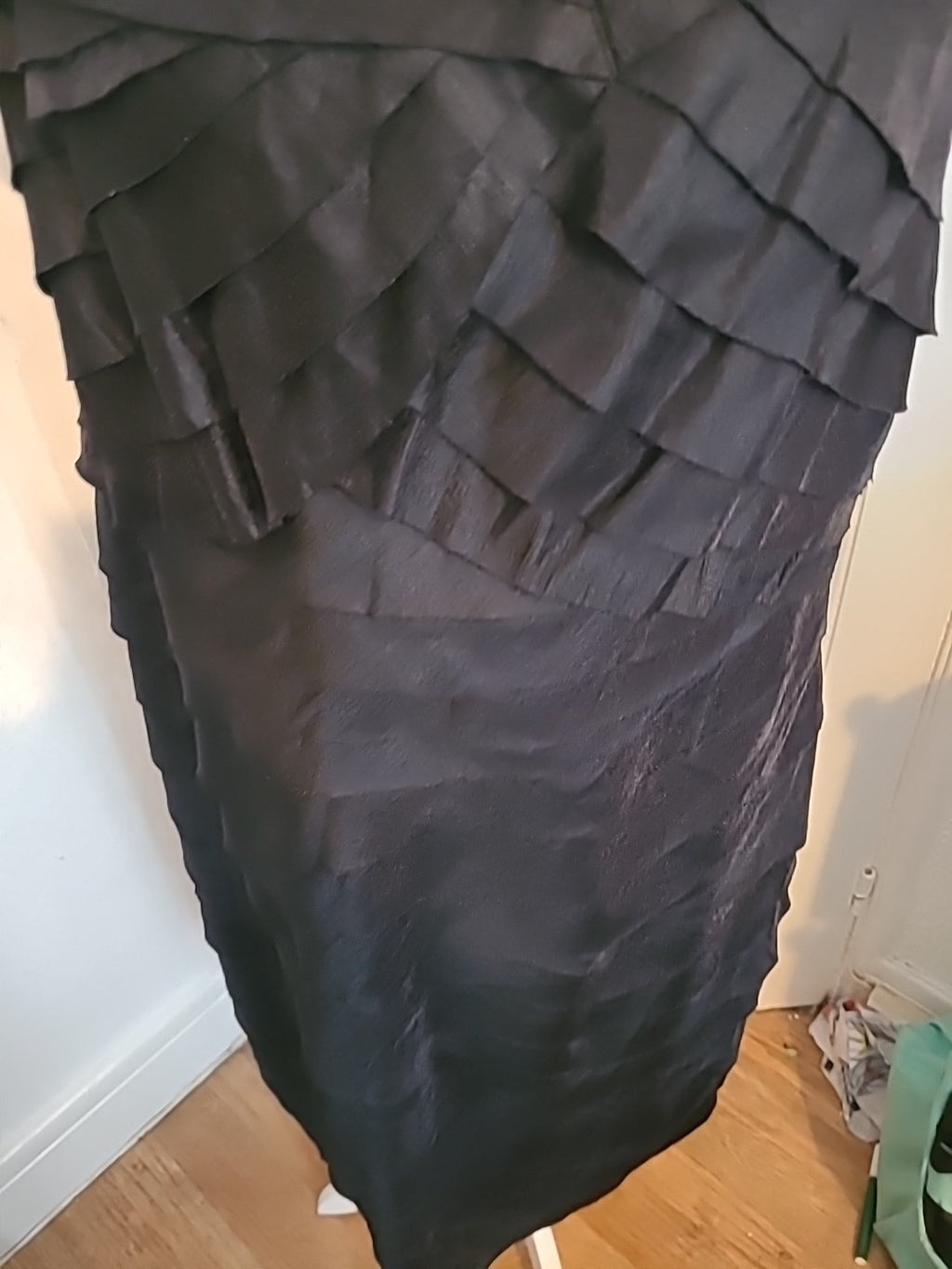 Brand New Ladies Portrait Size 20 Black Frill Lined Sleeveless Dress  Rrp...