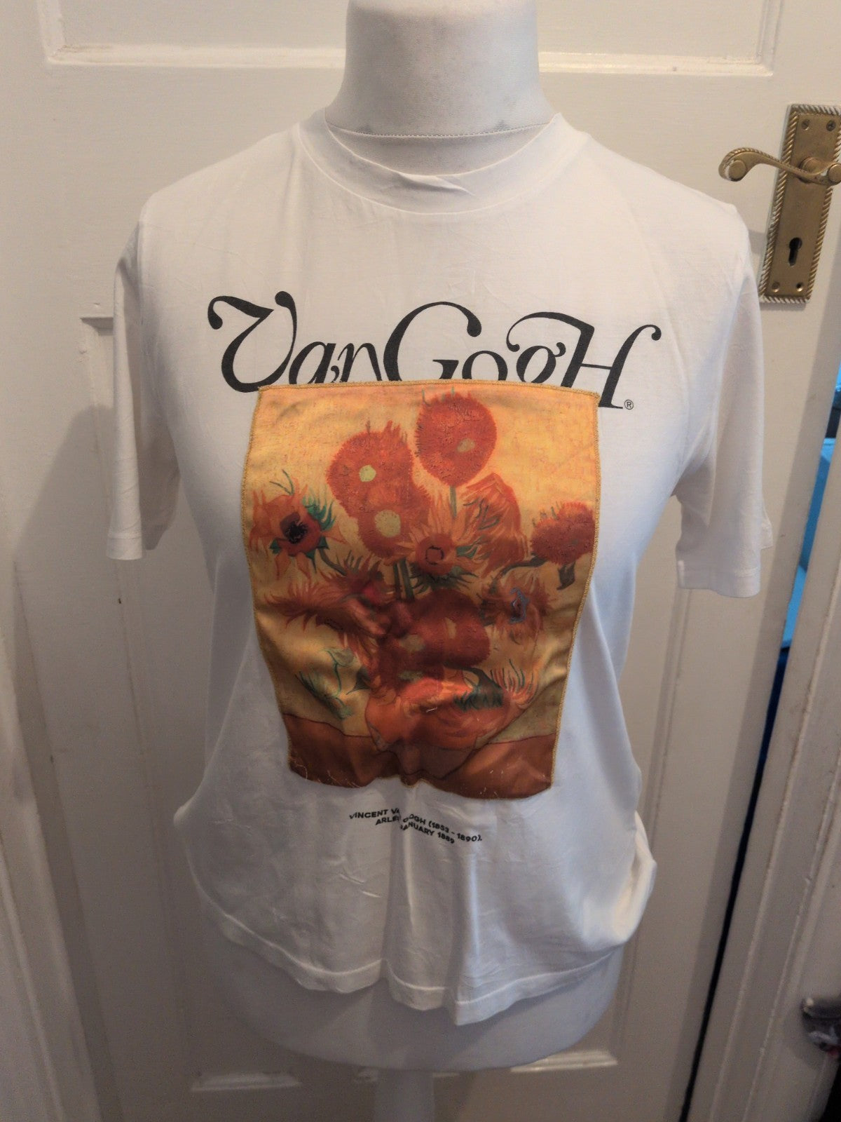 Zara Small White Short Sleeve T-shirt With Orange Floral