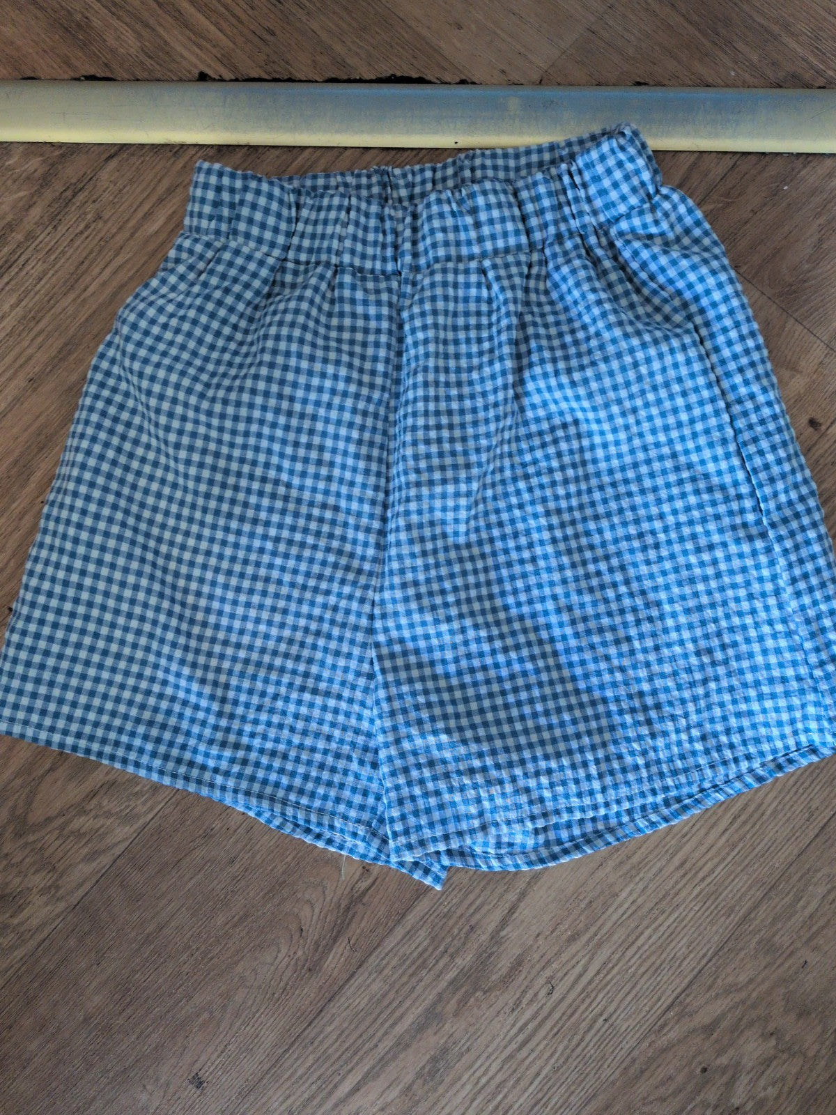 Shein Xs Blue Check Elasticated Shorts *