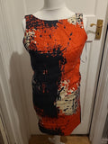 Ladies Minuet Petite Size 10 Red/Blsck/White Sleeveless Lined Dress