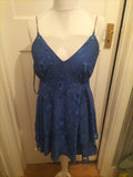 Ladies Missguided Size 8 Royal Blue Sleeveless Blouse
