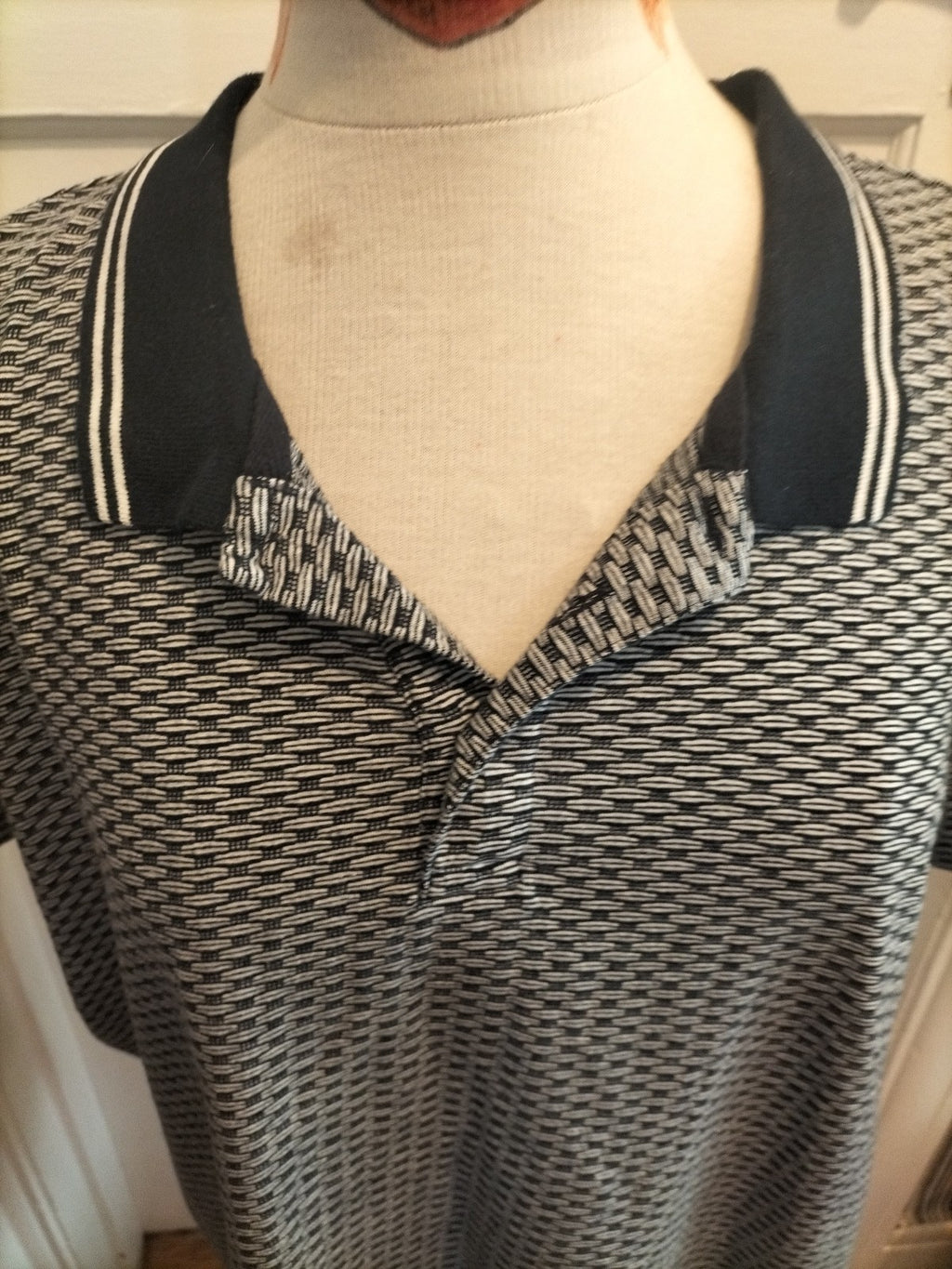 Mens Tu Size XL Navy Grey Short Sleeved Polo