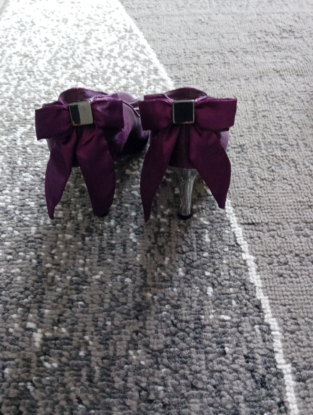 Ladies Purple Heeled Pep Toe Shoes Size 4 Newlook Free Delivery