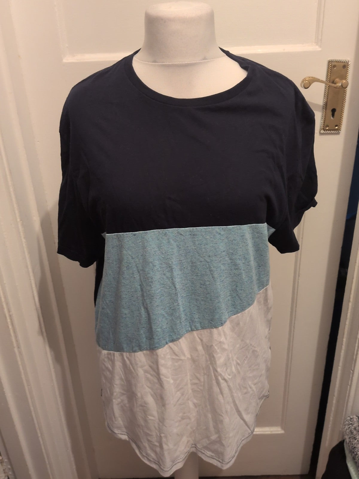 Mens Primark Size 2xl Blue/Navy/White Short Sleeved T-shirt