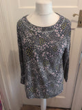 Ladies Bonmarche Size 18 Navy Floral Long Sleeve Blouse