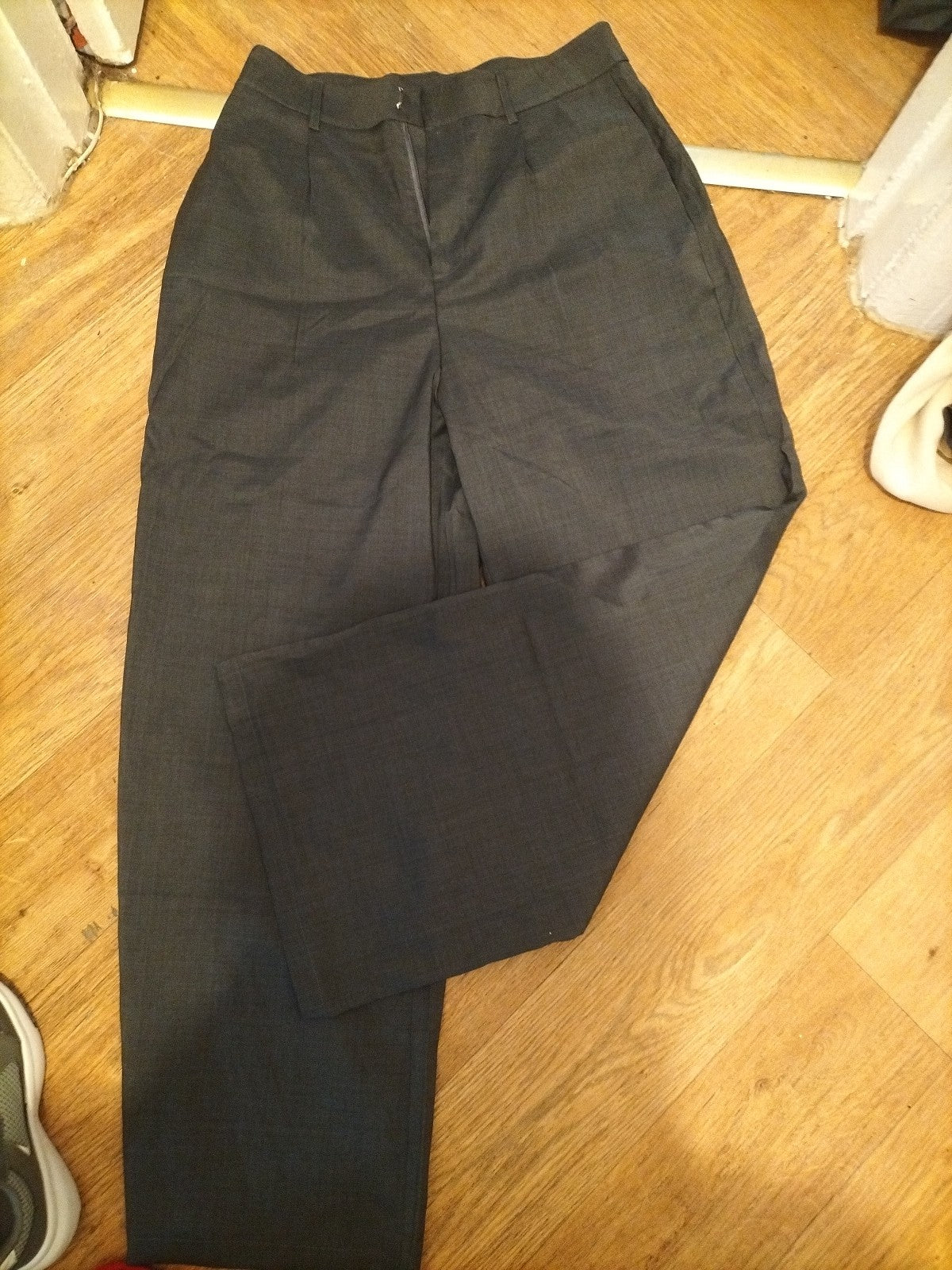 Ladies Size Large Grey Formal Trousers 100% Polyester