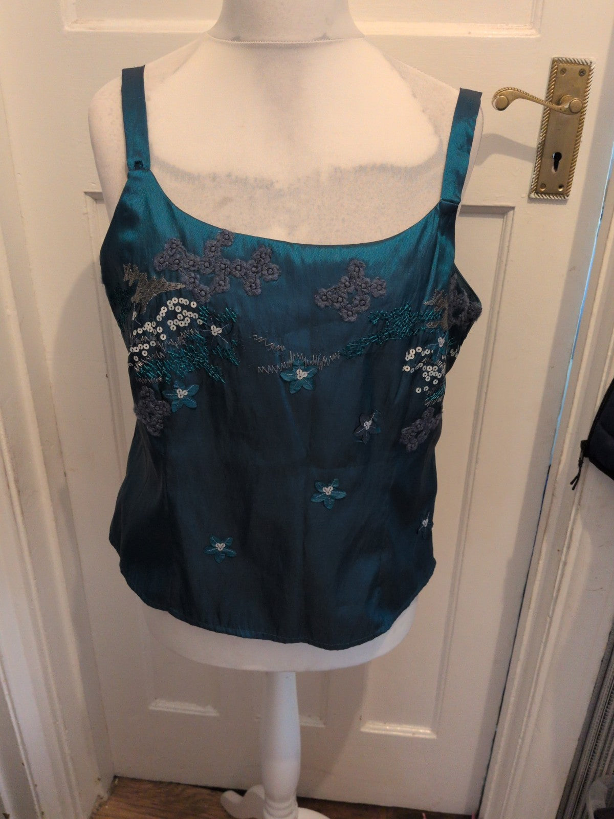 Un Jour Ailleurs 18 Teal Sleeveless Top