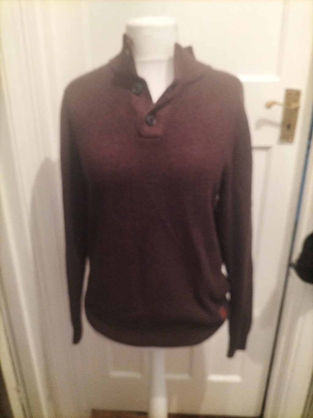 Mens Next Size M Brown Fleck Long Sleeved High Neck Jumper