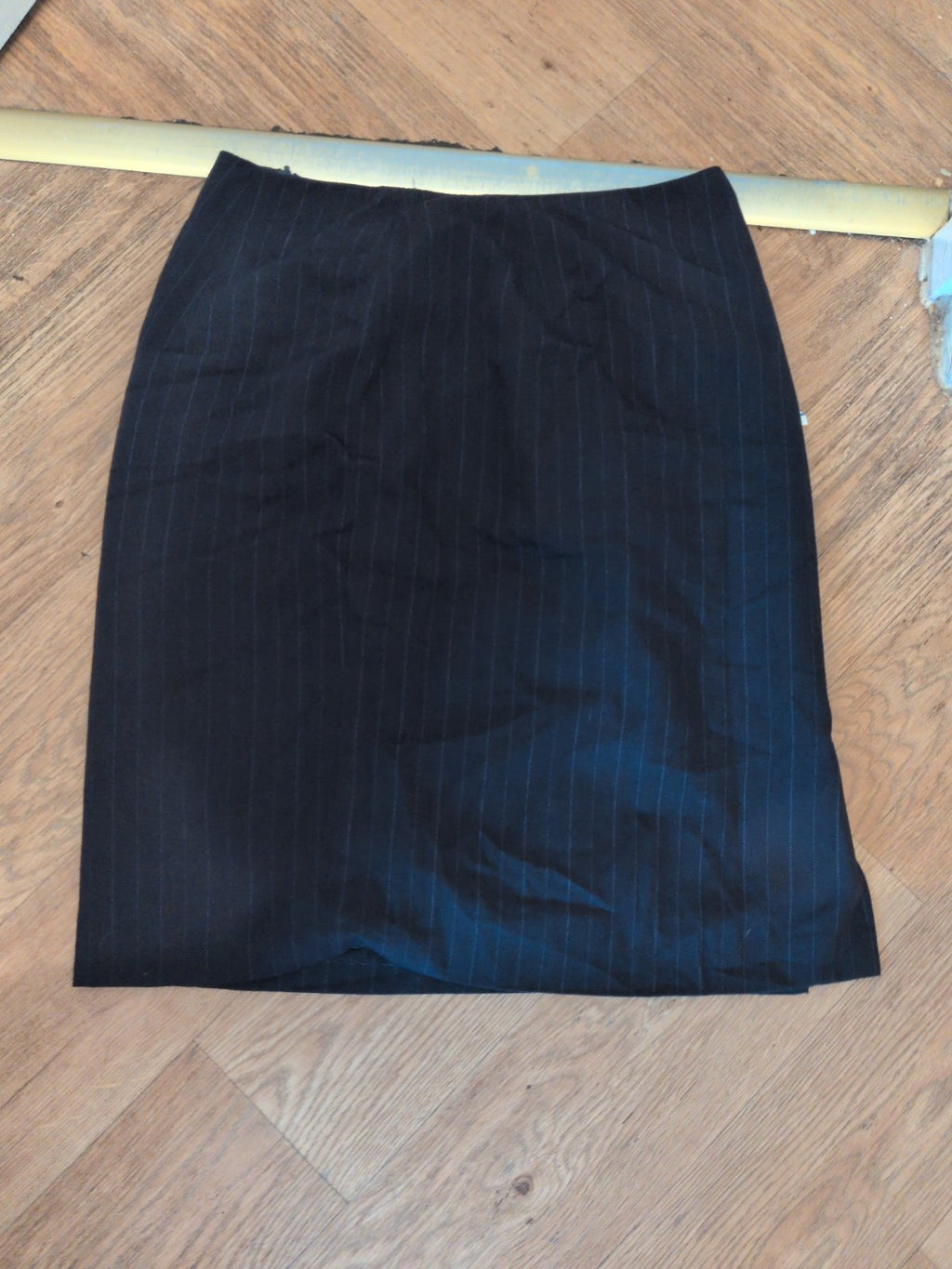 Dorothy Perkins 12 Navy Pinstripe Knee Length Split Hem Skirt