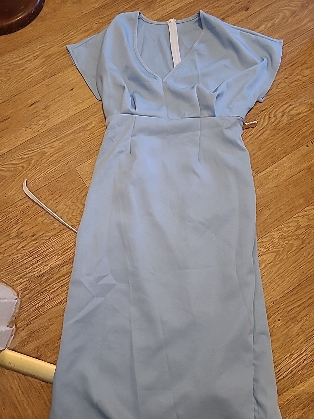 Ladies Size XL 100% Polyester Light Blue Sleeveless Dress